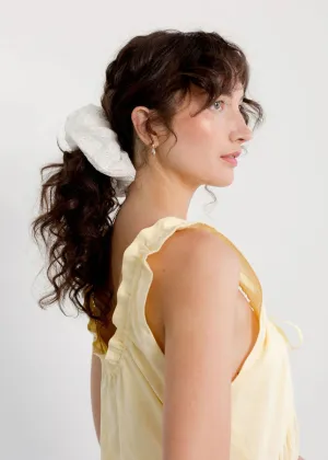 A BRONZE AGE - OVERSIZED COTTON SCRUNCHIE - WHITE EYELET