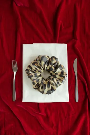 A BRONZE AGE - OVERSIZED ORGANZA SCRUNCHIE - LEOPARD