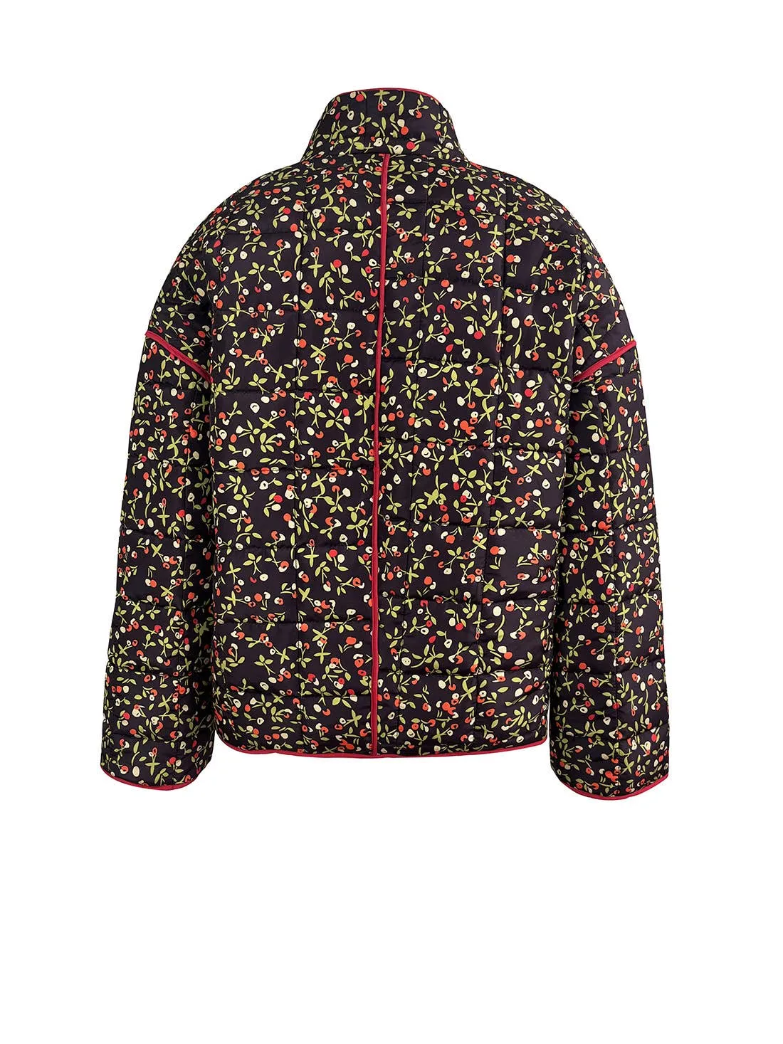 Amelia Floral quilted jacket: Navy