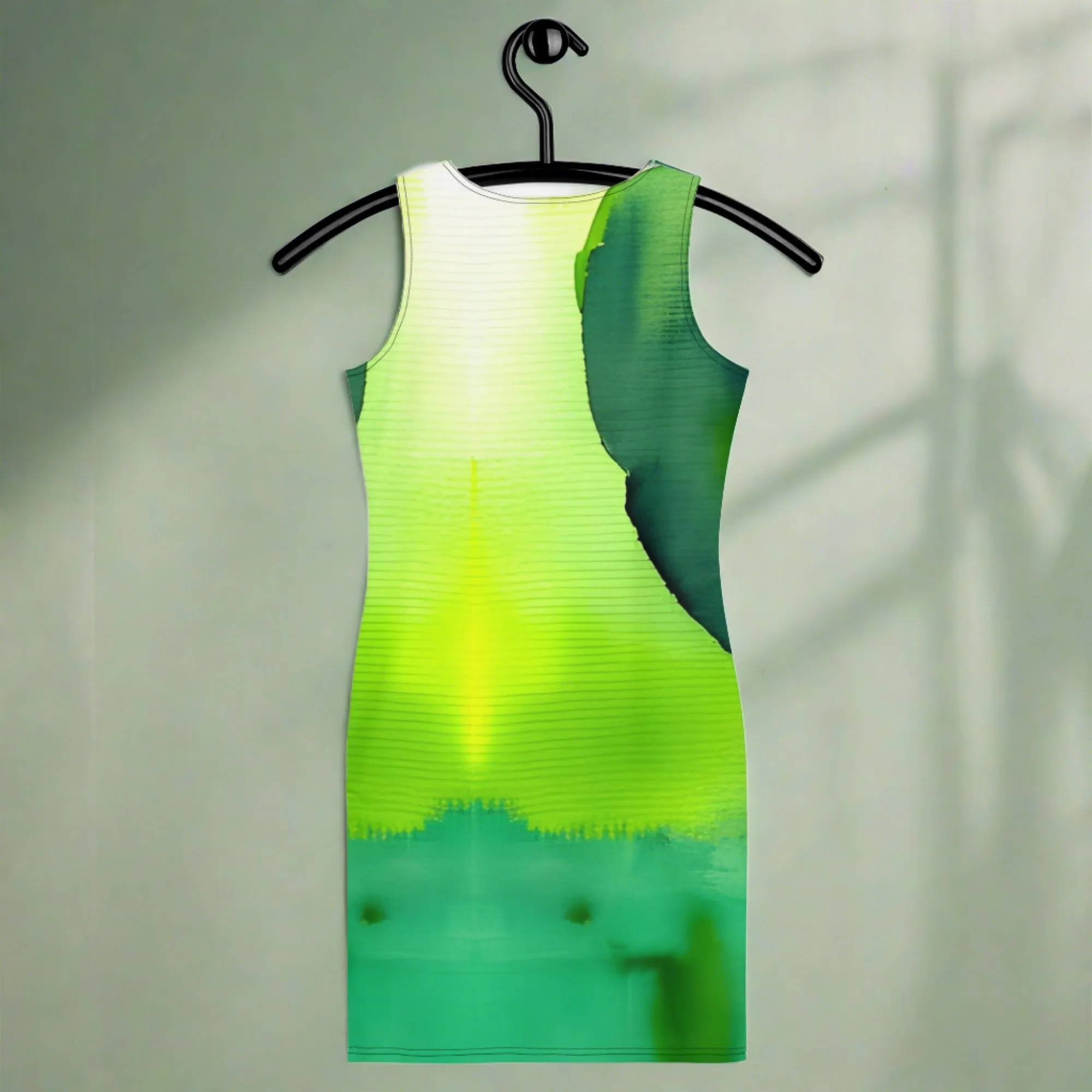 Art-Inspired Green Fitted Dress | ChromoCo Summer Wearable Art