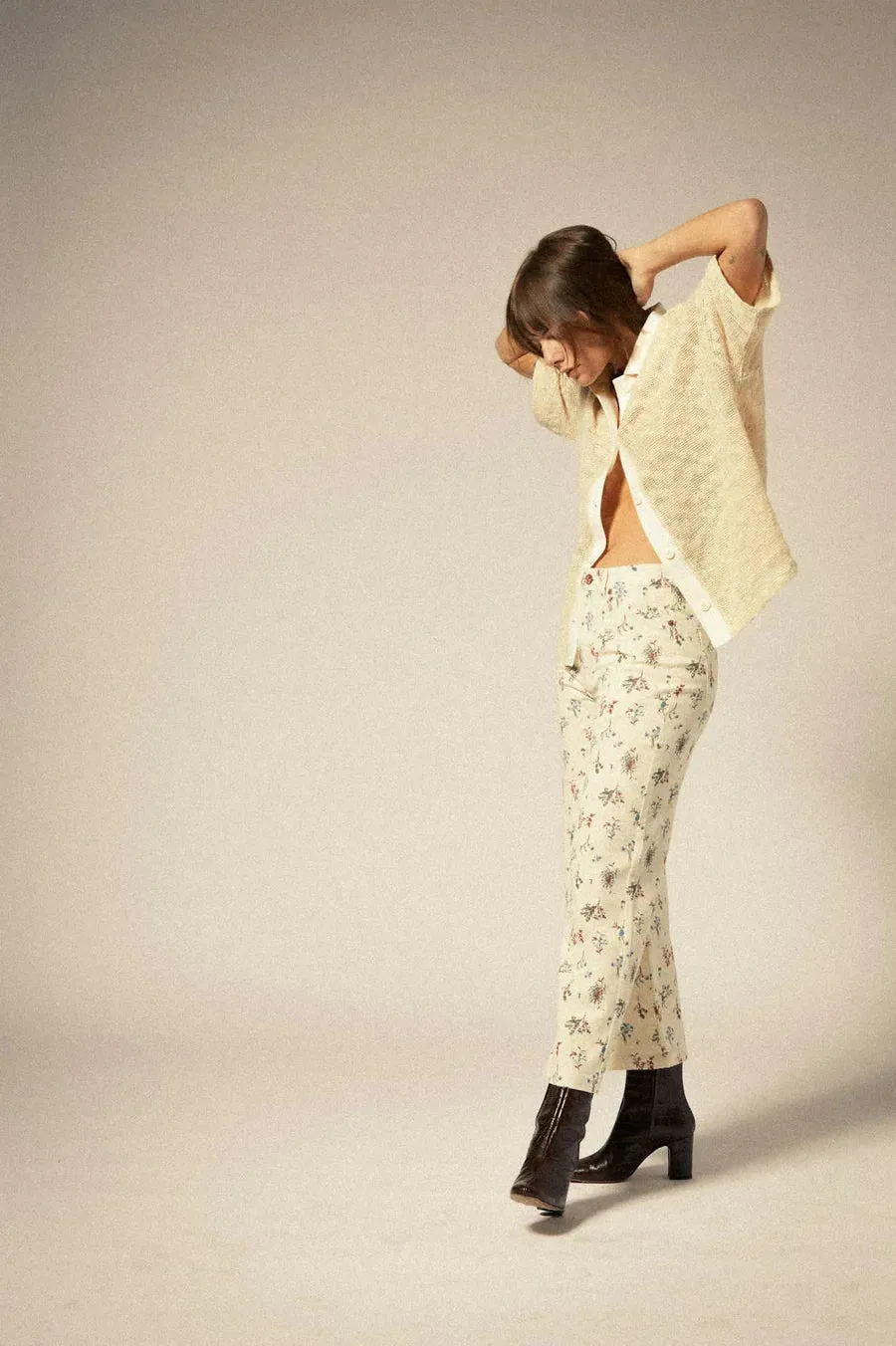 BRIXTON - MARGO CROPPED PANTS - WHITECAP - SS25
