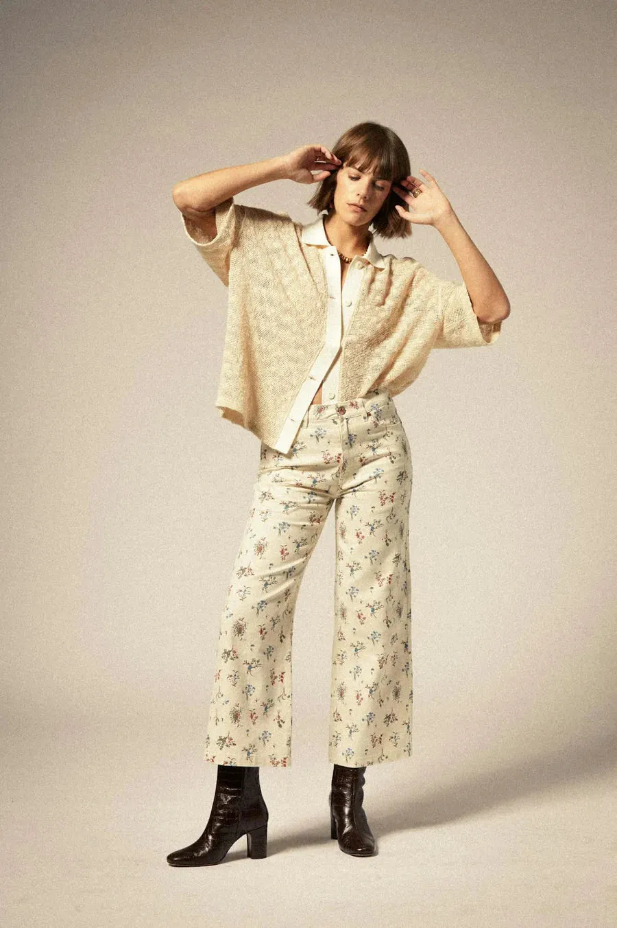 BRIXTON - MARGO CROPPED PANTS - WHITECAP - SS25
