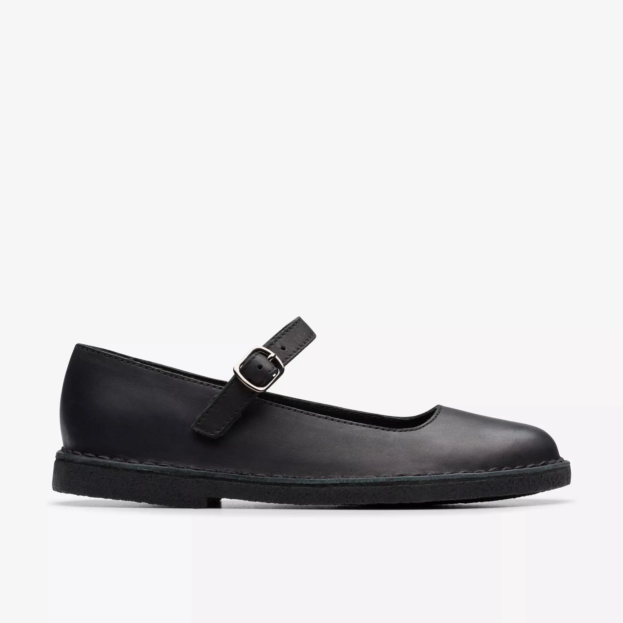 CLARKS - DESERT JANE SHOES - BLACK LEATHER- SS25