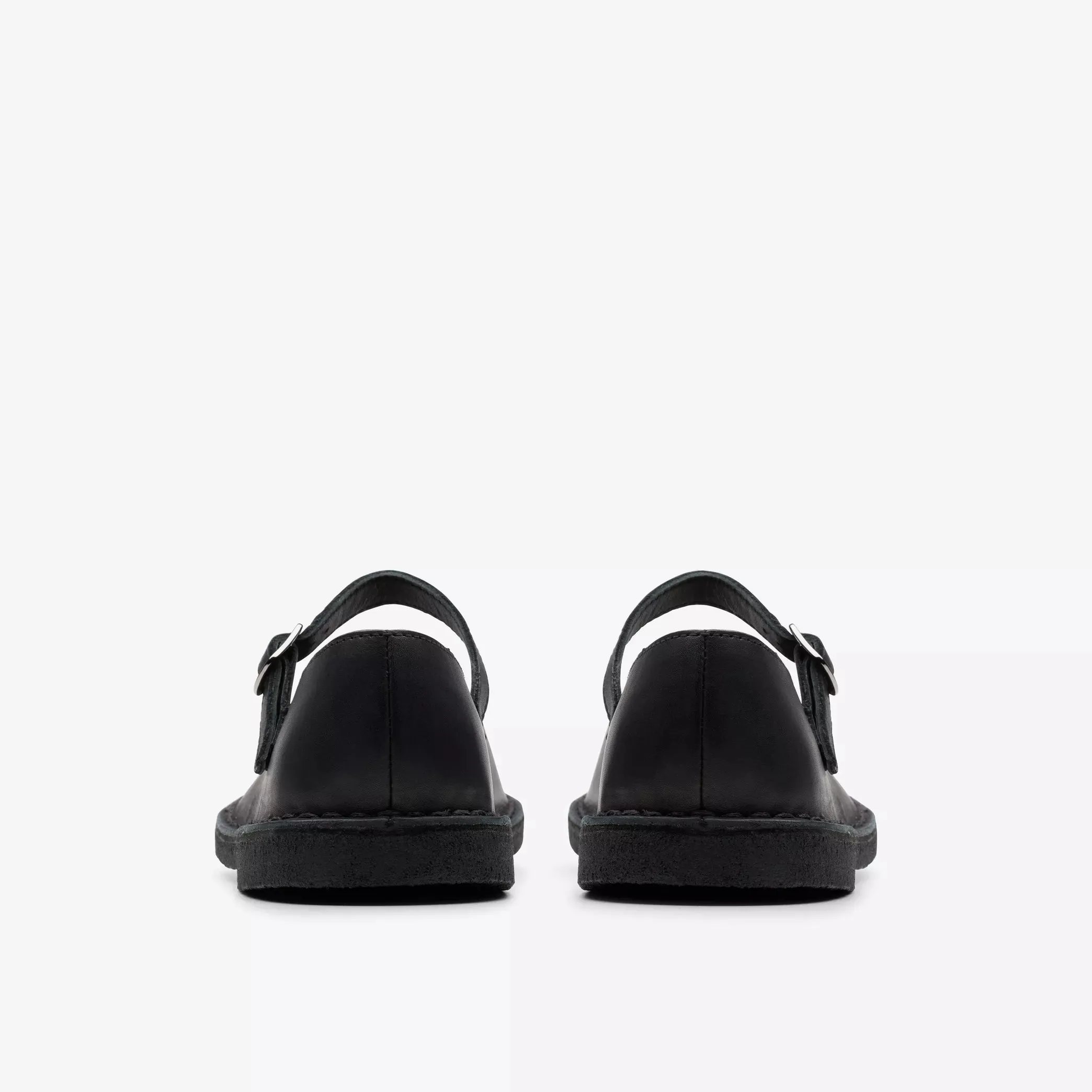 CLARKS - DESERT JANE SHOES - BLACK LEATHER- SS25