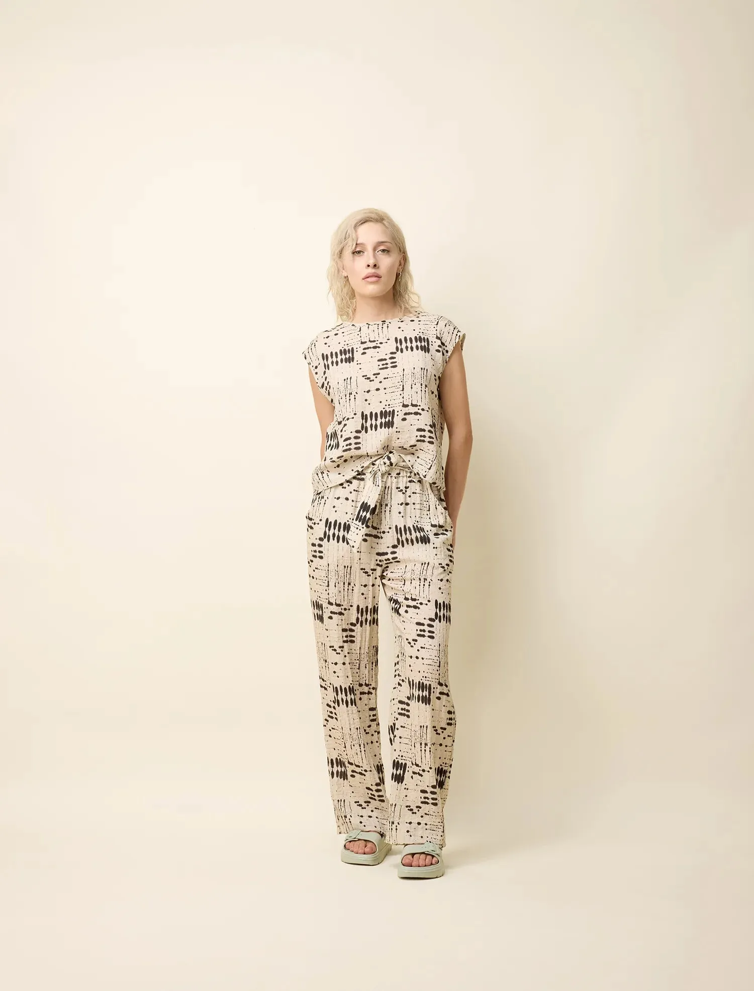 COKLUCH - YAEL PANTS - NATURAL INK - SS25