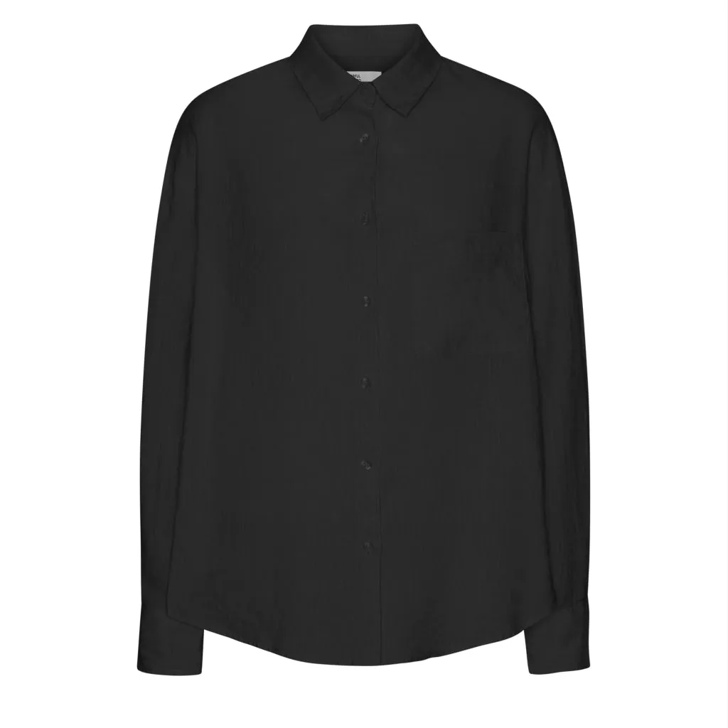 COLORFUL STANDARD - OVERSIZED LINEN SHIRT - BLACK