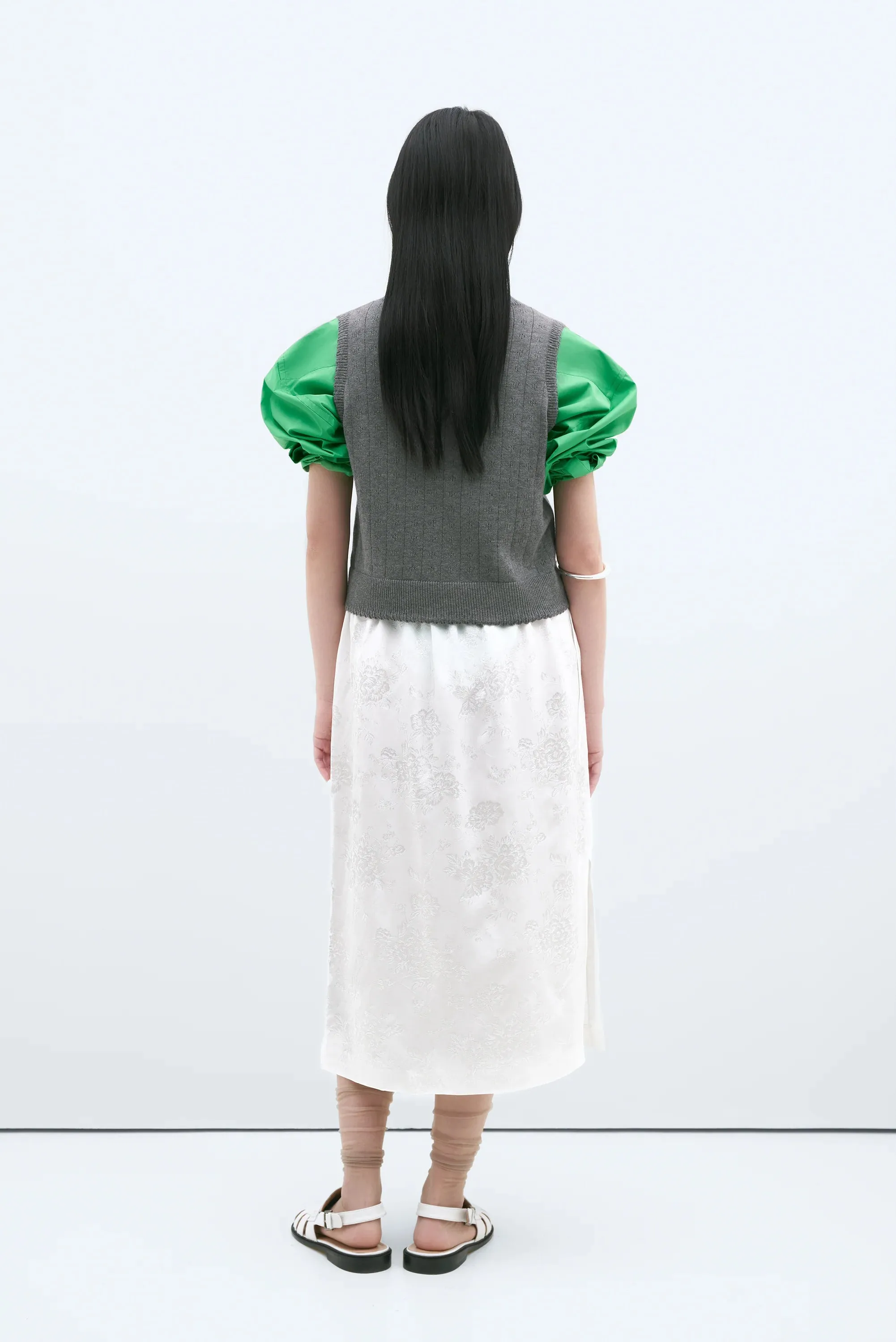 CORDERA - MERINO POINTELLE WAISTCOAT - GREY - PS25