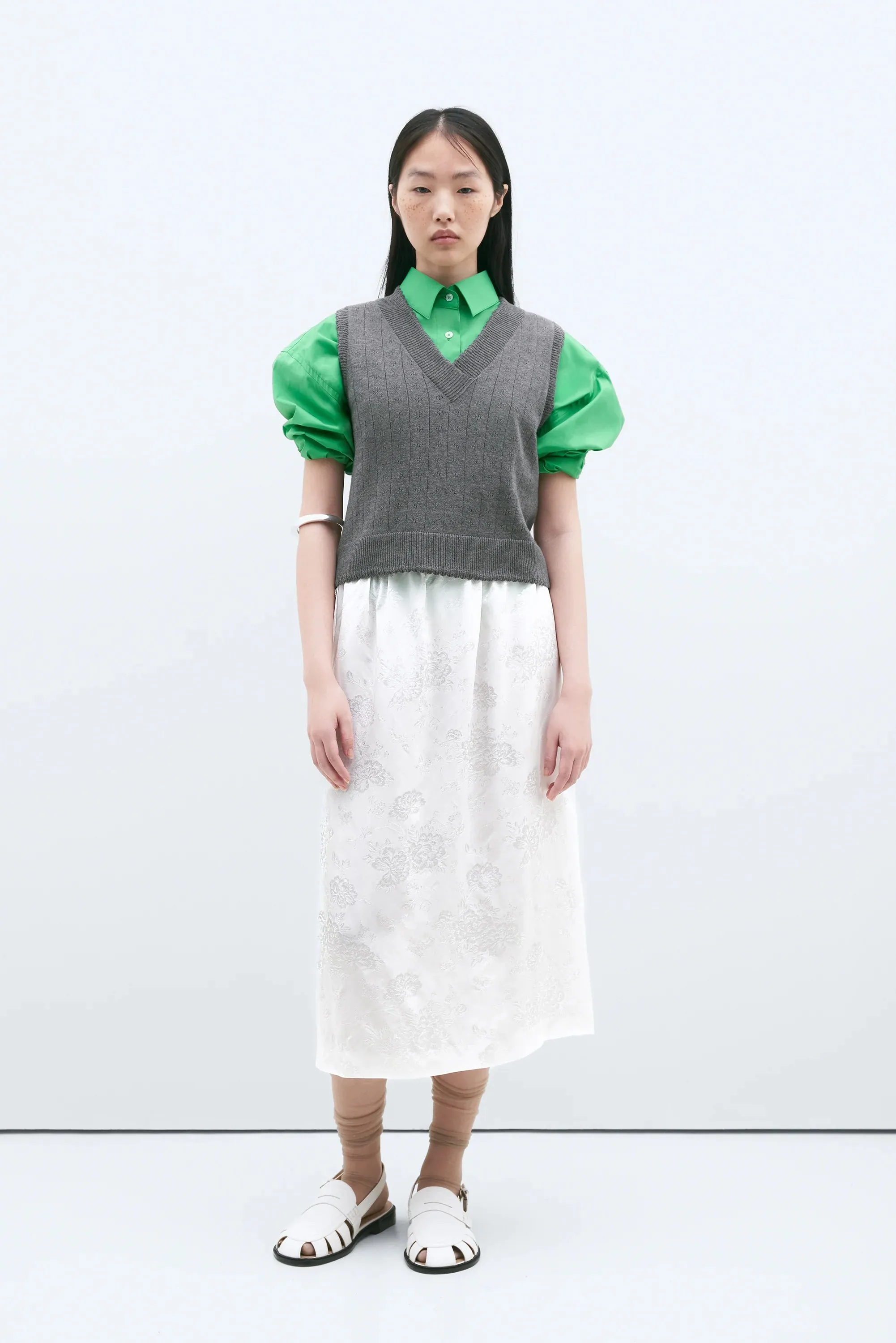 CORDERA - MERINO POINTELLE WAISTCOAT - GREY - PS25