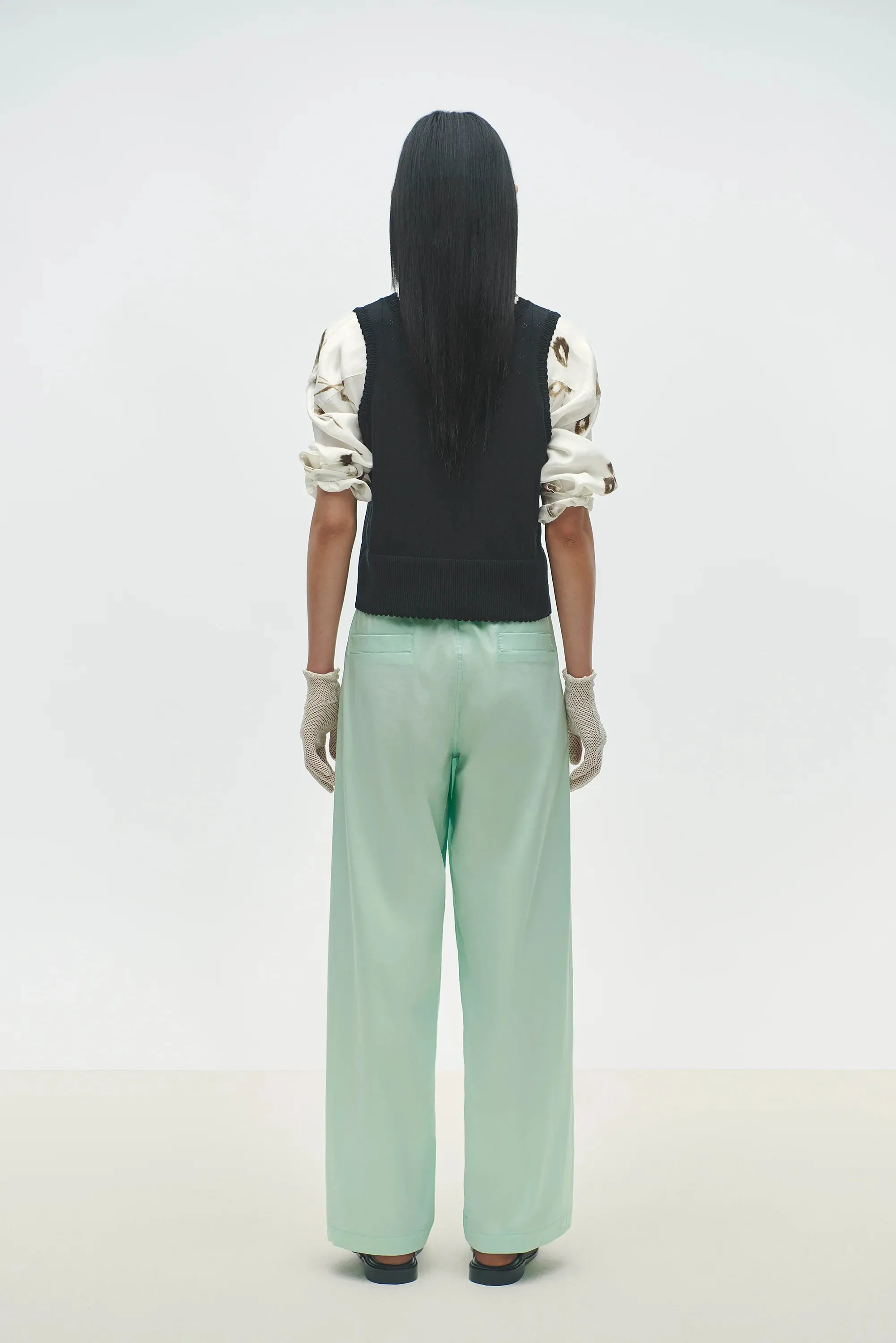 CORDERA - POINTELLE COTTON WAISTCOAT - BLACK - SS25
