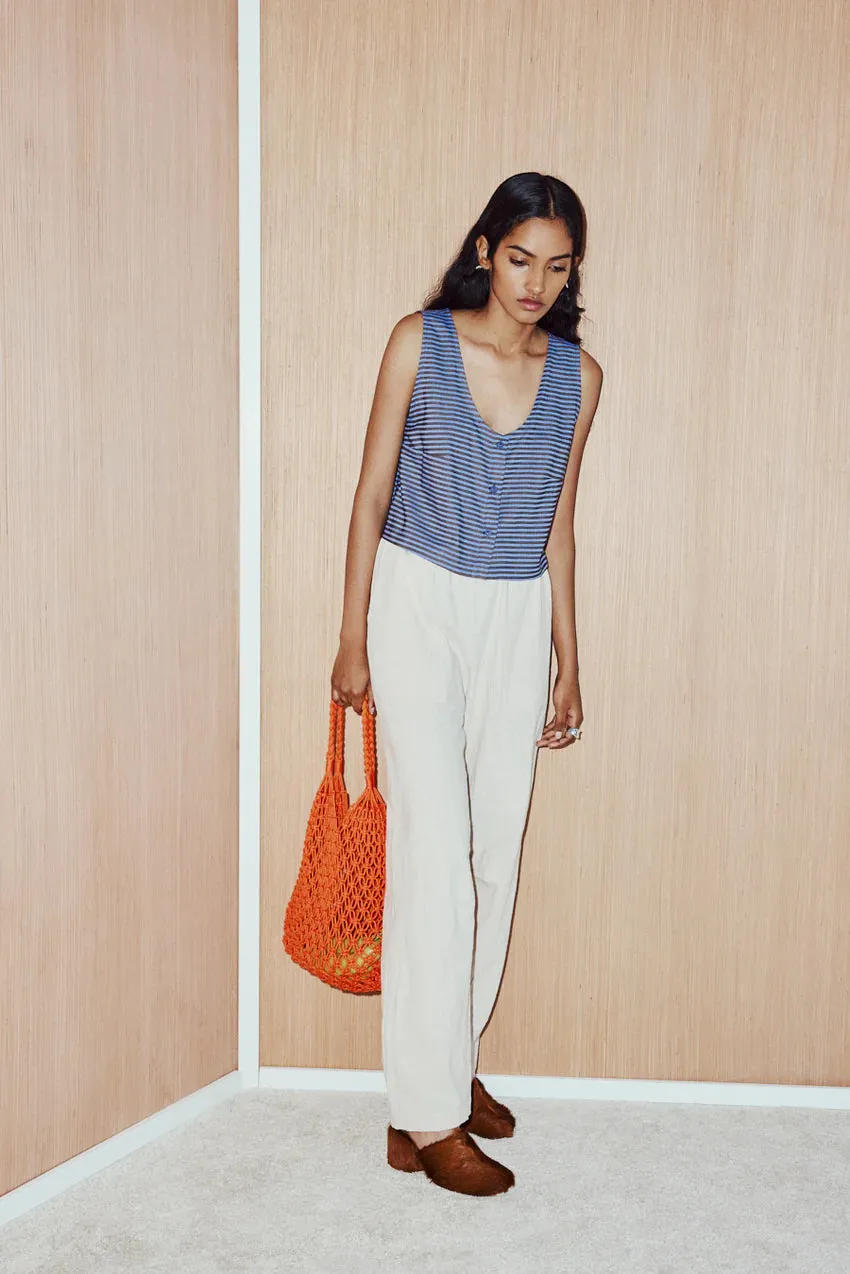 EVE GRAVEL - BRITTIA TOP - BROWN/BLUE - SS25