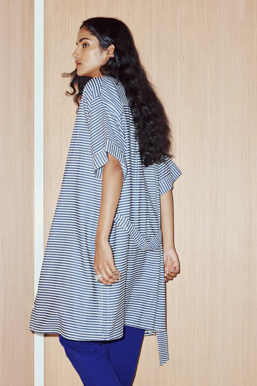 EVE GRAVEL - CAYUNA DRESS - NAVY/CREAM - SS25