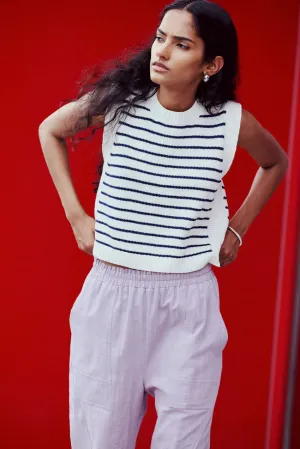 EVE GRAVEL - POPPY TOP - CREAM/NAVY - SS25