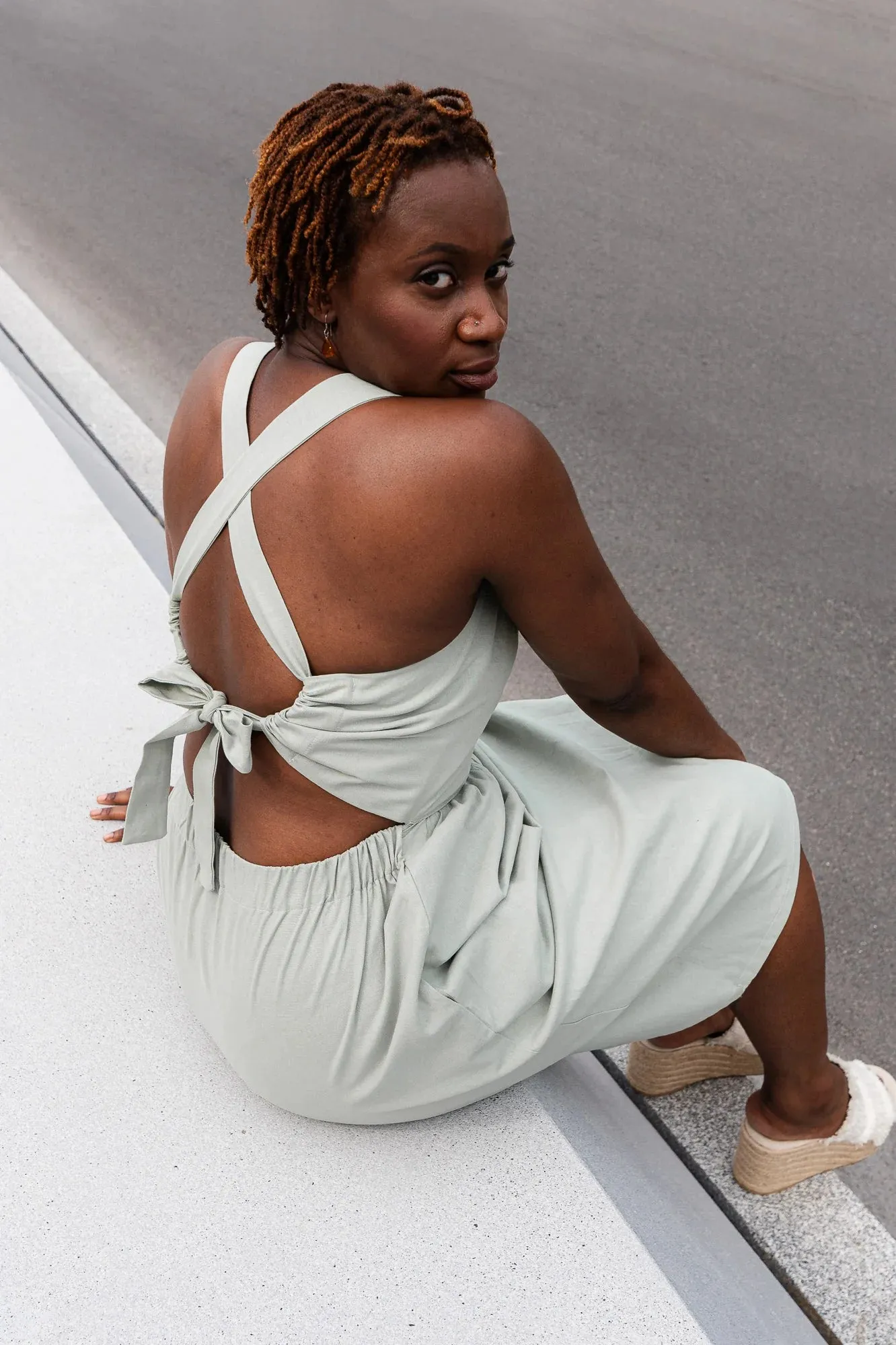 MAS MONTREAL - SANTORINI DRESS - SEAFOAM - SS25