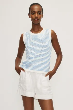 MELISSA NEPTON - AMELY SLEEVELESS TOP - BLUE STRIPES - SS25