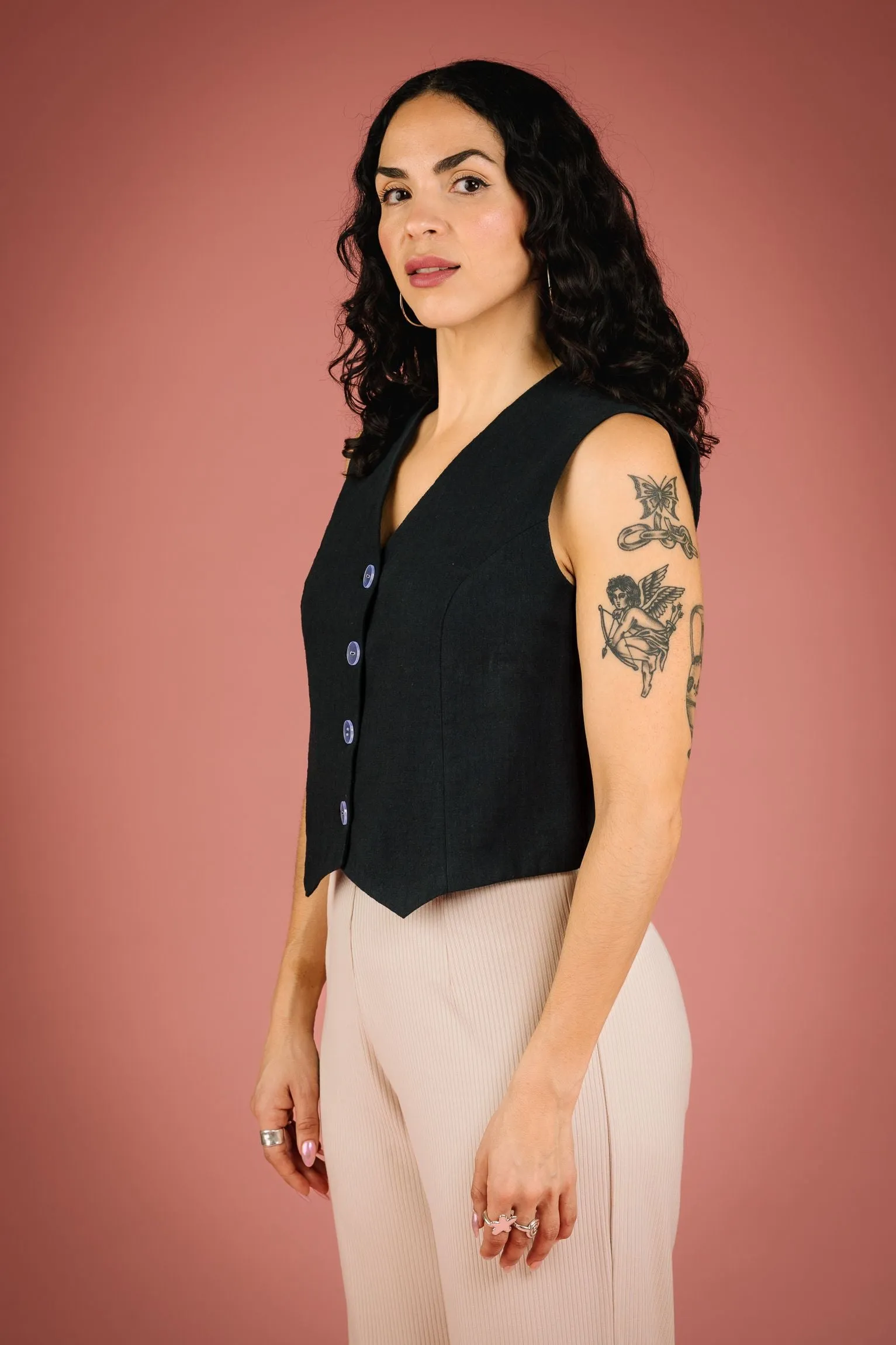 MERCEDES MORIN - PORTLAND VEST - BLACK - SS25