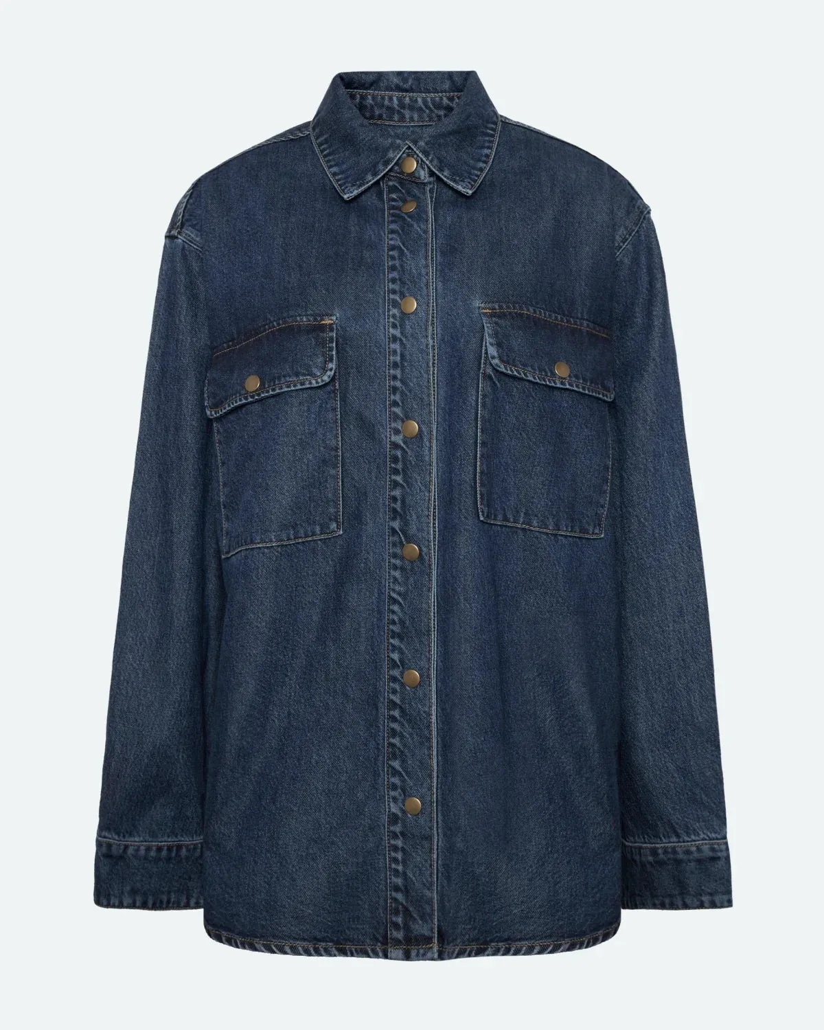 MINIMUM - SIGGAS BLOUSE - MEDIUM BLUE - SS25