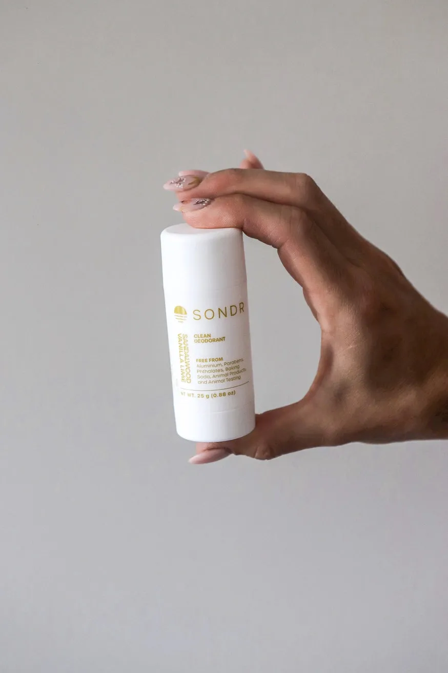 SONDR - SANDALWOOD VANILLA AND LIME DEODORANT - MINI VOYAGE