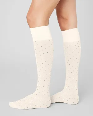 SWEDISH STOCKINGS - EIRA PETITE DOTS KNEE-HIGH STOCKINGS - IVORY