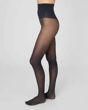 SWEDISH STOCKINGS - EIRA PETITE DOTS TIGHTS - BLACK