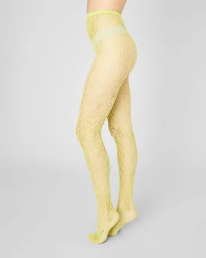 SWEDISH STOCKINGS - LYKKE MESH TIGHTS - APPLE GREEN