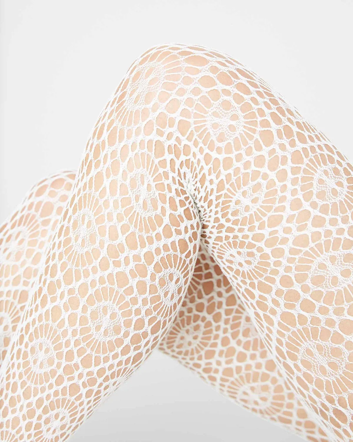 SWEDISH STOCKINGS - LYKKE MESH TIGHTS - IVORY