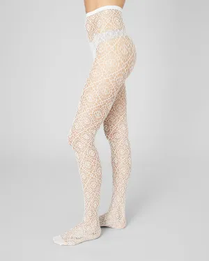 SWEDISH STOCKINGS - LYKKE MESH TIGHTS - IVORY